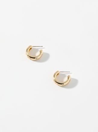 Simons Womens Crystal-encrusted half-Hoop Earrings