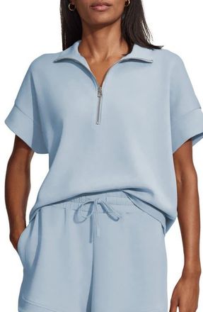 Varley Ritchie Short Sleeve Half Zip in Cashmere Blue at Nordstrom, Size X-Large