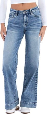 HINT OF BLU Mighty High Waist Wide Leg Jeans in City Blue at Nordstrom, Size 34