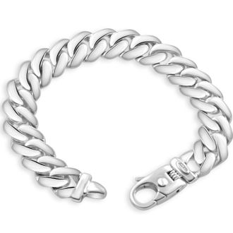 Pompeii3 Mens Cuban 14k Gold (86gram) or Platinum (161gram) 13.5mm Link Bracelet 9