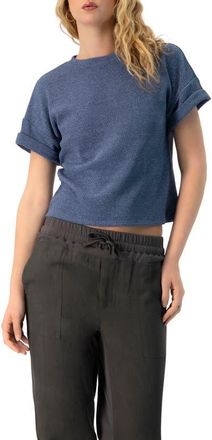 Ivonne Straight Knit Blouse with Crew Neck in Blue at Nordstrom, Size Small