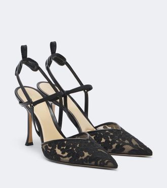 Fendi Salones destalonados Colibr&igrave; de encaje floral