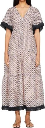 Marie Oliver Bernadette Maxi Dress In Blush Lattice