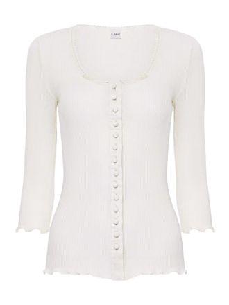 Chlo&eacute; FITTED TOP IN COTTON AND SILK JERSEY - Chloe - Woman
