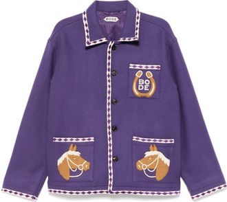Bode bronco applique jacket - Purple