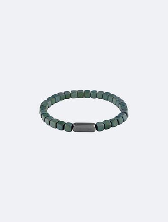 Calvin Klein Mens Square Bead Bracelet - Green - OS