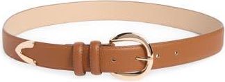 Linea Pelle Round Buckle Belt in Cognac at Nordstrom Rack, Size X-Large