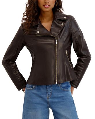 Kensie Peplum Moto Jacket