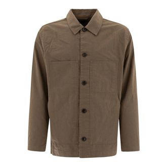 Vince Giacca da lavoro in cotone e lino - - Jackets - Uomo - Verde - S