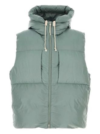 Jil Sander hooded-padded waistcoat - men - Nylon/Nylon/Down/Feather - S - Green