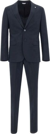 Manuel Ritz Single Breasted Suits, male, Blue, Size: XL Elegant Suit Set for Men