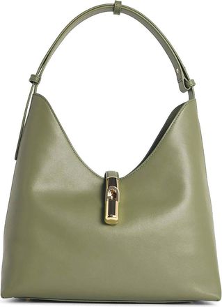 Furla M Goccia Green Leather Shoulder Bag