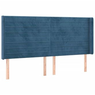 vidaXL Cabecero Con Led De Terciopelo Azul Oscuro 203x16x118/128 Cm Vidaxl