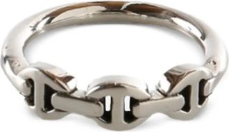 Hoorsenbuhs chain link ring - women - Sterling Silver - 4 1/2