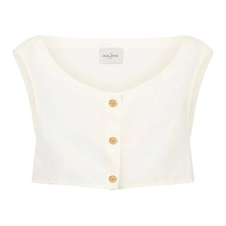 Le Kasha Sleeveless Tops, female, White, Size: M Tamra Short Top