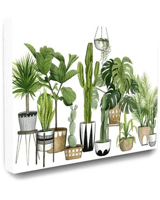 Stupell Industries The Stupell Home Decor Collection Boho Plant Scene With Cacti And Succulents In Geometric Pots Watercolor