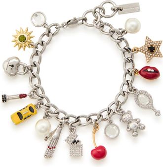 Marc Jacobs Trinket Charm Plated Brass Bracelet - Silver - One Size