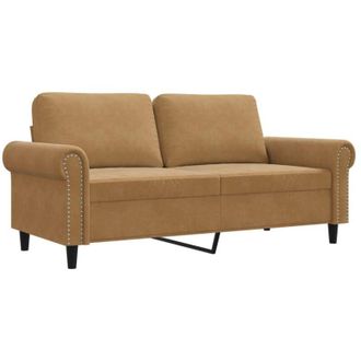 vidaXL Sof&aacute; De 2 Plazas Terciopelo Marr&oacute;n 140 Cm Vidaxl