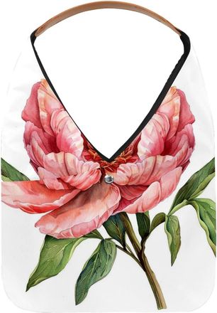 Generic Watercolor peony flower (5) Reusable Lightweight Grocery Bags - Foldable Into Compact Pouch, Washable & Sturdy, Multipurpose for Shopping and Travel