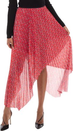 Burberry Pleated B Jersey Midi Skirt, Brand Size 2 ( US Size 0 )