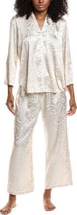 Natori 2pc Scroll Satin Jacquard Pajama Set