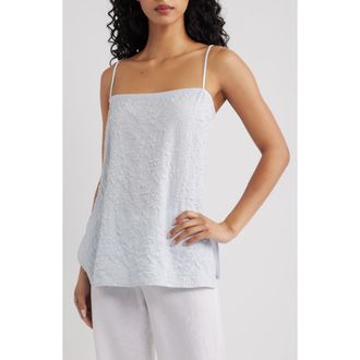 Reformation Ines Floral Top in Sky Blue Jacquard at Nordstrom, Size X-Large