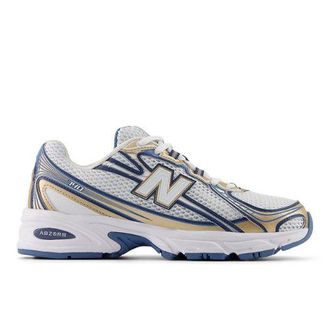 New Balance Unisex 740 in Blu/Marrone/Bianca, Pelle Scamosciata/Rete, Taglia 37.5