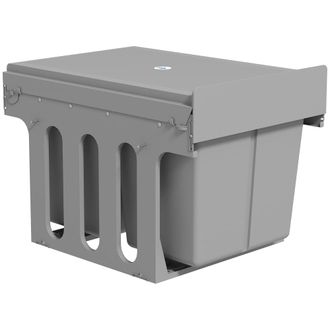 HOMCOM Cubo de basura 48x34.3x35.1 cm gris claro