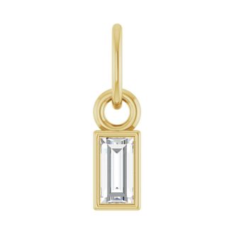 Diamond2Deal 14k Gold 1/10 CT Lab-Grown Diamond Bezel-Set Pendant