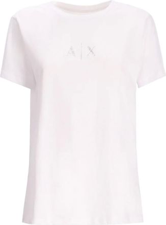 A|X Armani Exchange T-shirt in cotone con logo - Bianco