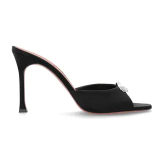 Amina Muaddi Dames, Schoenen, Zwart, Maat: 38 1/2 EU Zijde