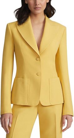 Lafayette 148 New York Pointed Lapel Wool & Silk-Blend Blazer
