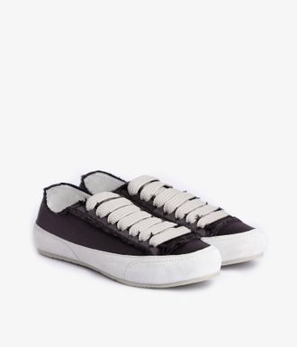 Pedro Garcia Black frayed satin sneaker | Parson | Essentials collection