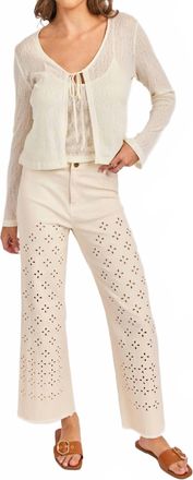 Sadie & Sage Clear Eyes Eyelet Pants In Cream