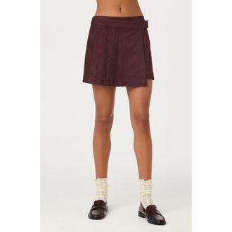 ASTR the Label Theodora Faux Suede Miniskirt in Eggplant at Nordstrom, Size X-Small