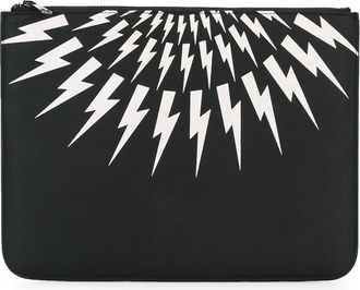 Neil Barrett Thunder clutch - Zwart