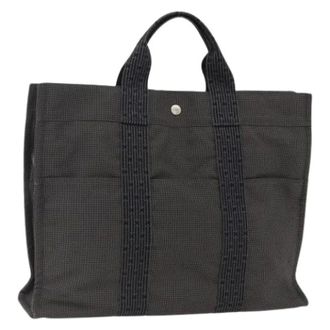 Herm&egrave;s Pre-owned Vintage Canvas Tote Bag - Pre-owned - Mujer - Gris - ONE SIZE