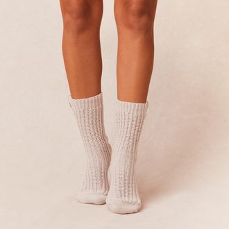 Lounge Snooze Knitted Socks - Cream - S-M - The Perfect Gift For Her