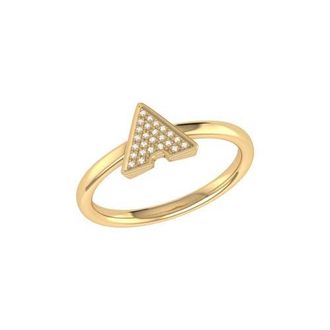 LuvMyJewelry Skyscraper Triangle Sterling Silver Diamond Ring in 14Kt Gold Vermeil On Sterling at Nordstrom, Size 7