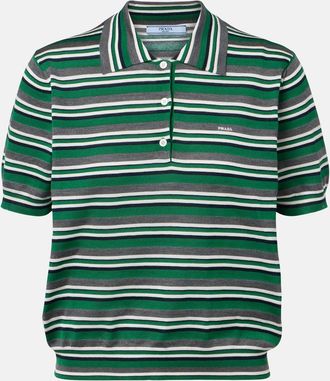 Prada Striped cotton and silk polo shirt