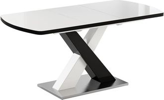Vicco Mesa De Comedor Chinto, Negro, 120 X 80 Cm Extensible