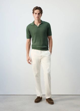 Mango Polo a coste regular fit verde bosco - Uomo - XXL - MANGO MAN