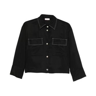 Liu Jo Shirts, female, Black, Size: 2XS LIU JO White Shirts Black