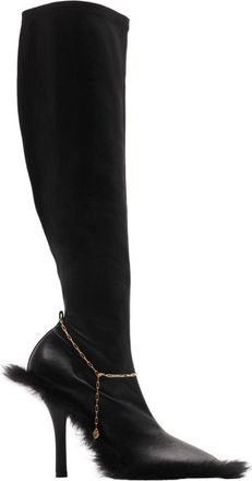 Burberry 105mm Slinky Legging boots - women - Cotton/Polyester/Elastane/Sheepskin/Sheepskin/Lambskin/Polyurethane/Sheep Skin/Shearling/Brass - 38