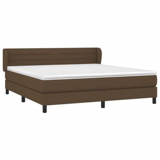 vidaXL Vidaxl - Cama Box Spring Con Colch&oacute;n Tela Marr&oacute;n Oscuro 180x200 Cm