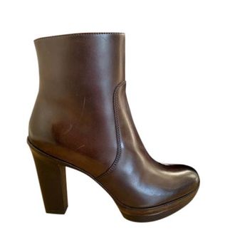 Santoni Brown Leather Heeled Ankle Boots Size 36