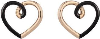 Bea Bongiasca Two-Tone Heart Earrings in Black at Nordstrom
