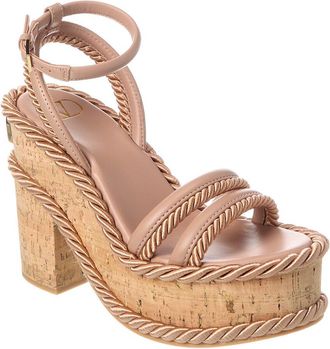 Valentino Vlogo 130 Rope & Leather Platform Sandal