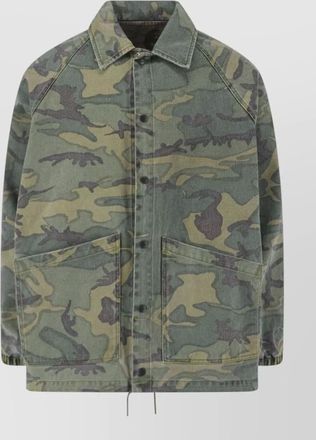 Needles camouflage coat front pockets elastic cuffs