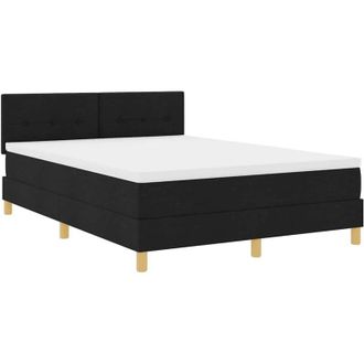 vidaXL Cama Box Spring Con Colch&oacute;n Con Colch&oacute;n Negro 160 X 200 Cm Tela Vidaxl